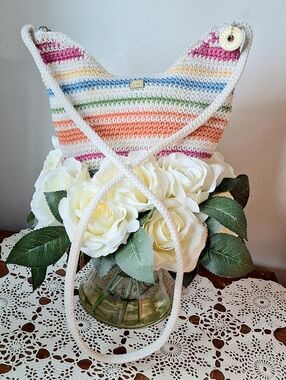 The Sak Boho Rainbow Crochet Crossbody Hobo Bag, PO#4822-IR
